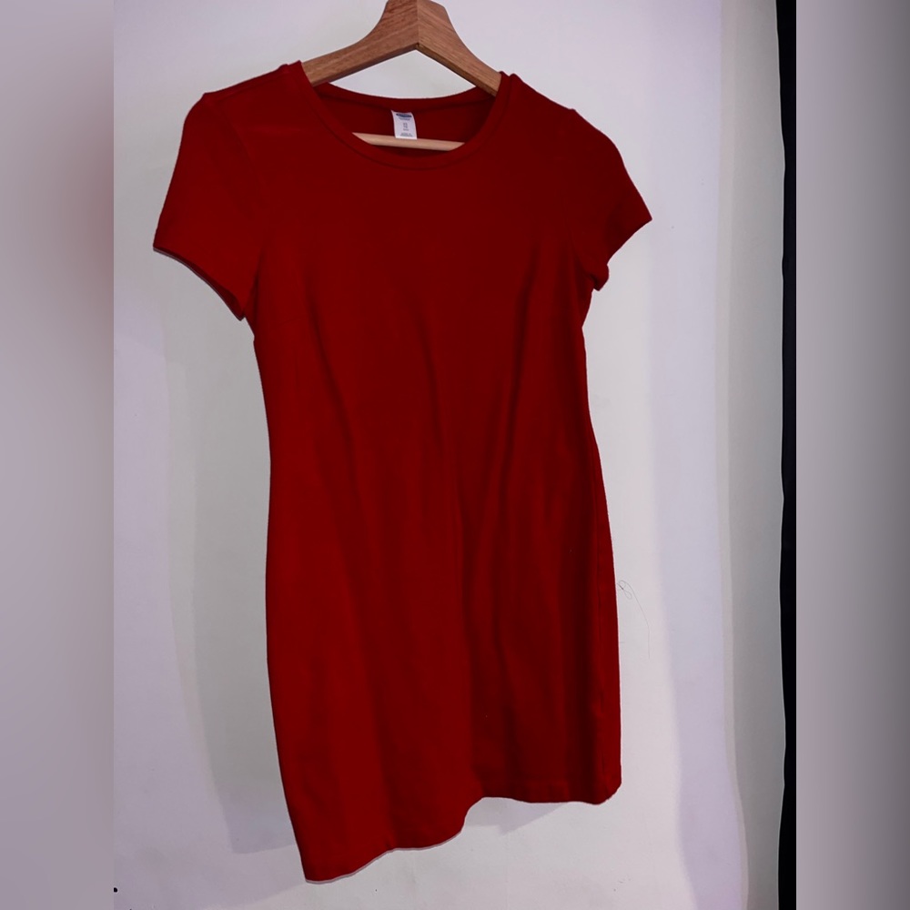Red dress.